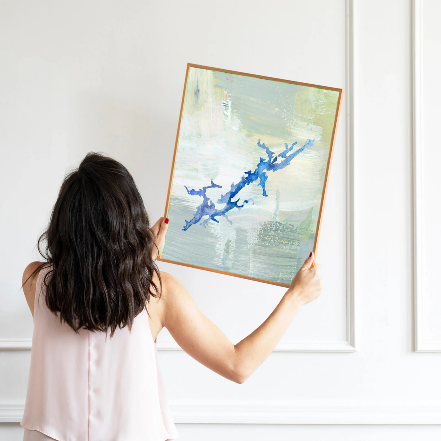 Lake Guntersville Alabama Abstract Map Print: Luxury Lake Wall Decor