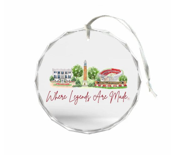 University of Alabama Glass Ornament