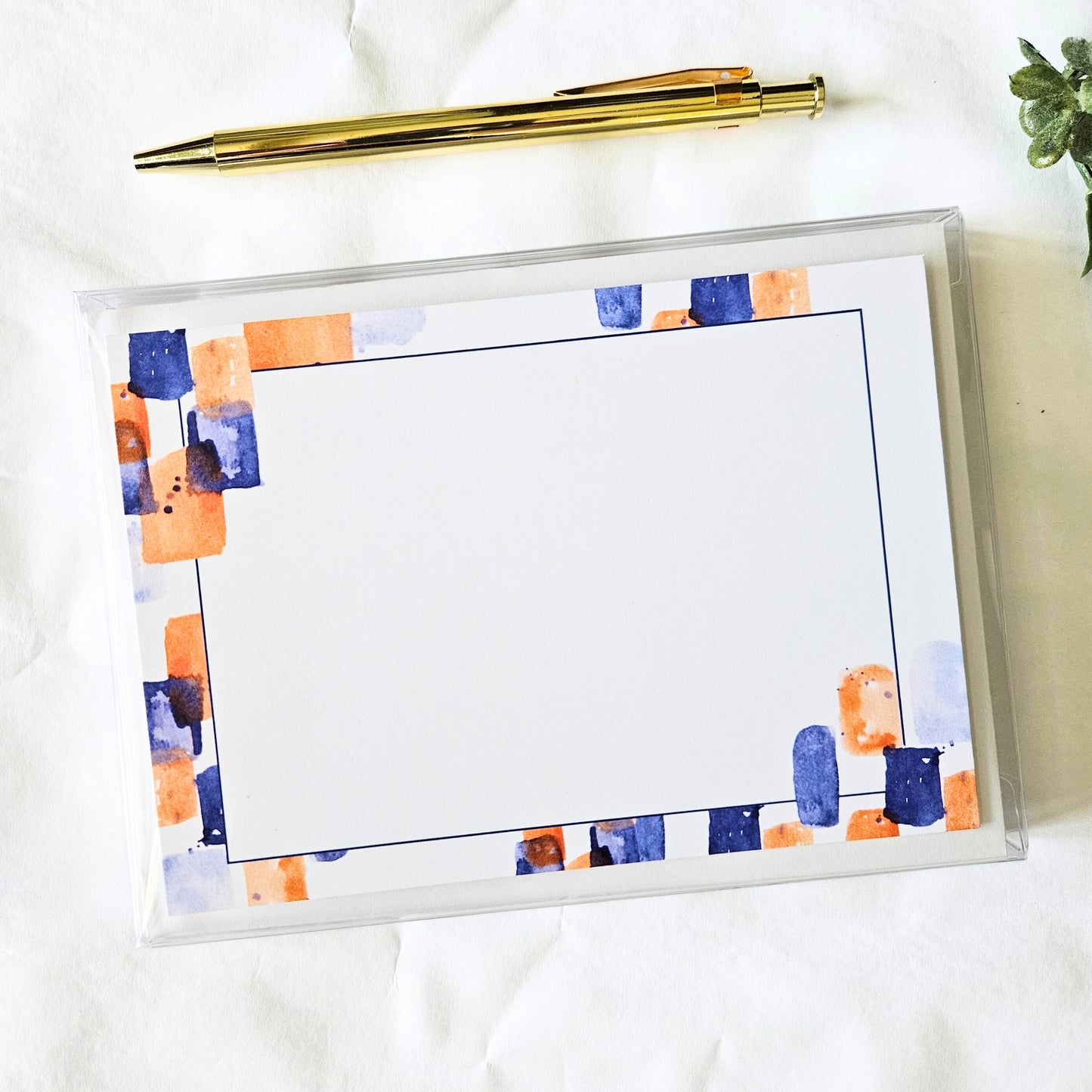 Orange and Blue Abstract Color Way Notecard Set