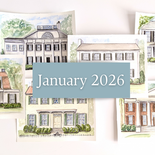 January Watercolor House Commissions