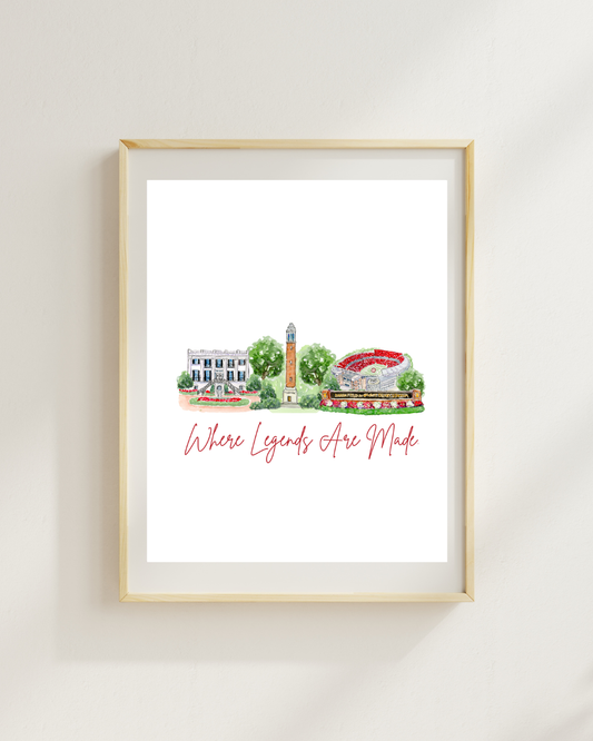 University of Alabama Prints 8x10