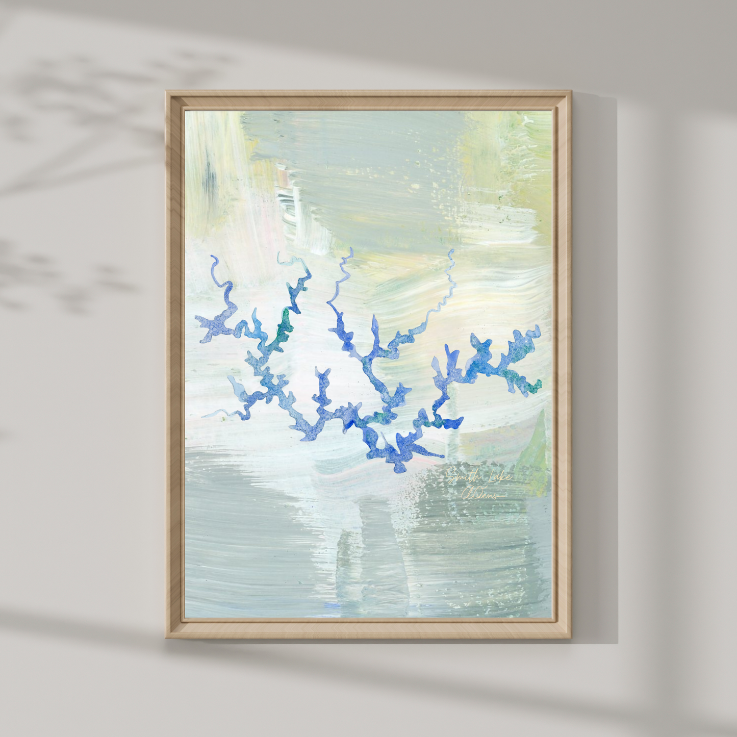 Smith Lake Alabama Abstract Map Print: Luxury Lake Wall Decor