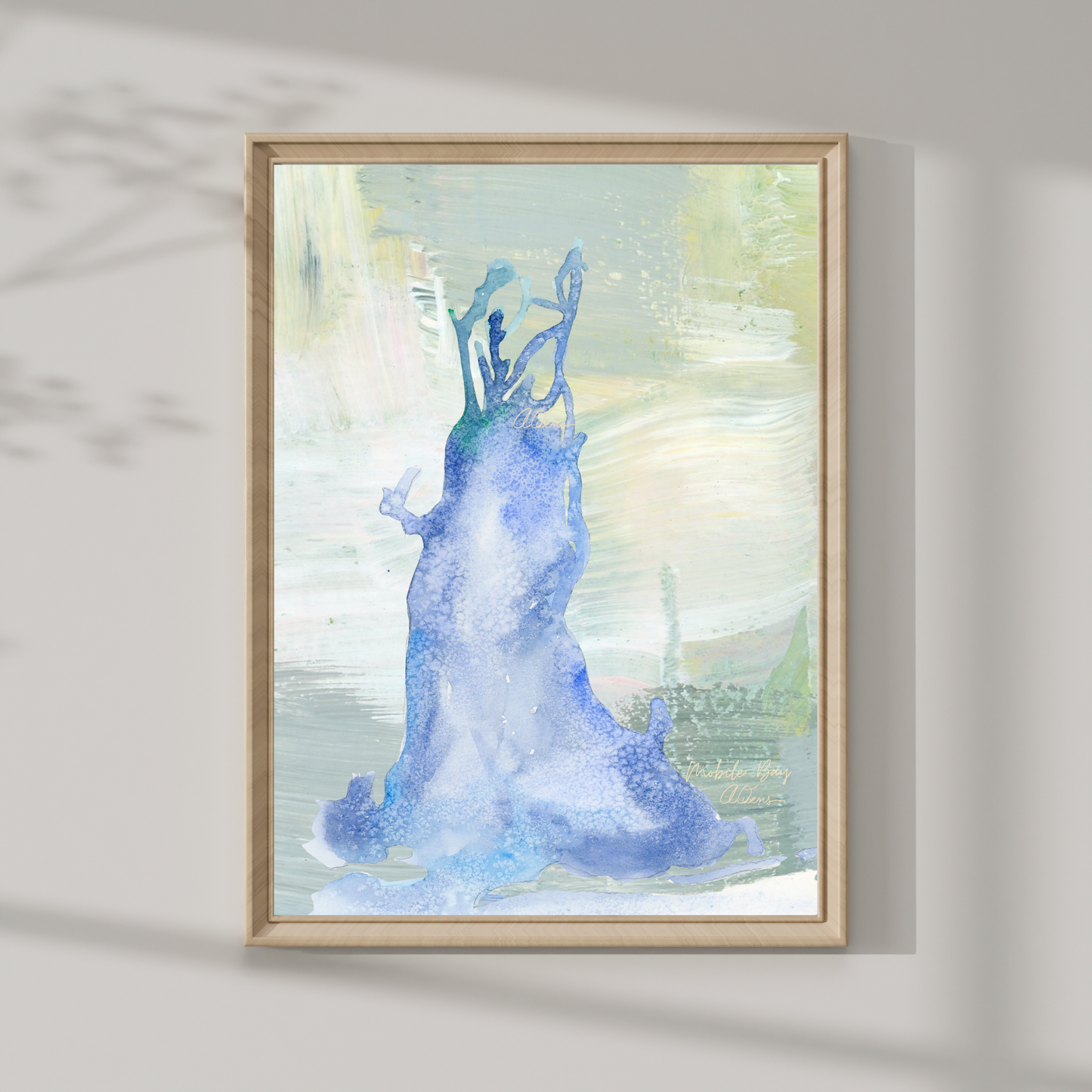 Mobile Bay Alabama Abstract Water Map Print: Luxury Lake Wall Decor