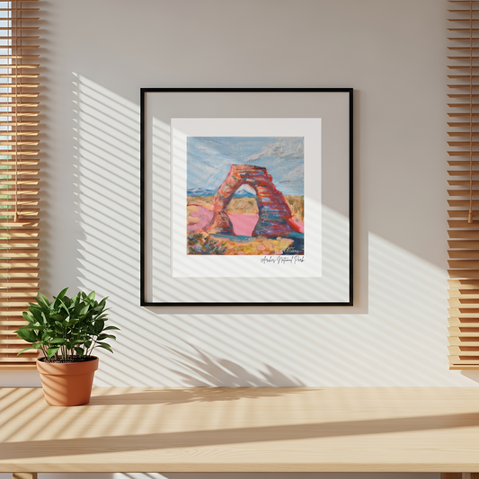 Arches National Park hand-painted mixed media art print by Amanda Owens." Want help with anything else?