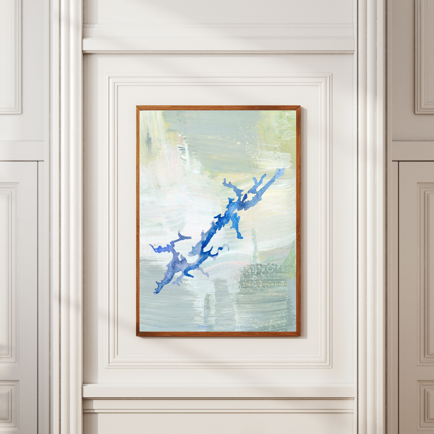 Lake Guntersville Alabama Abstract Map Print: Luxury Lake Wall Decor