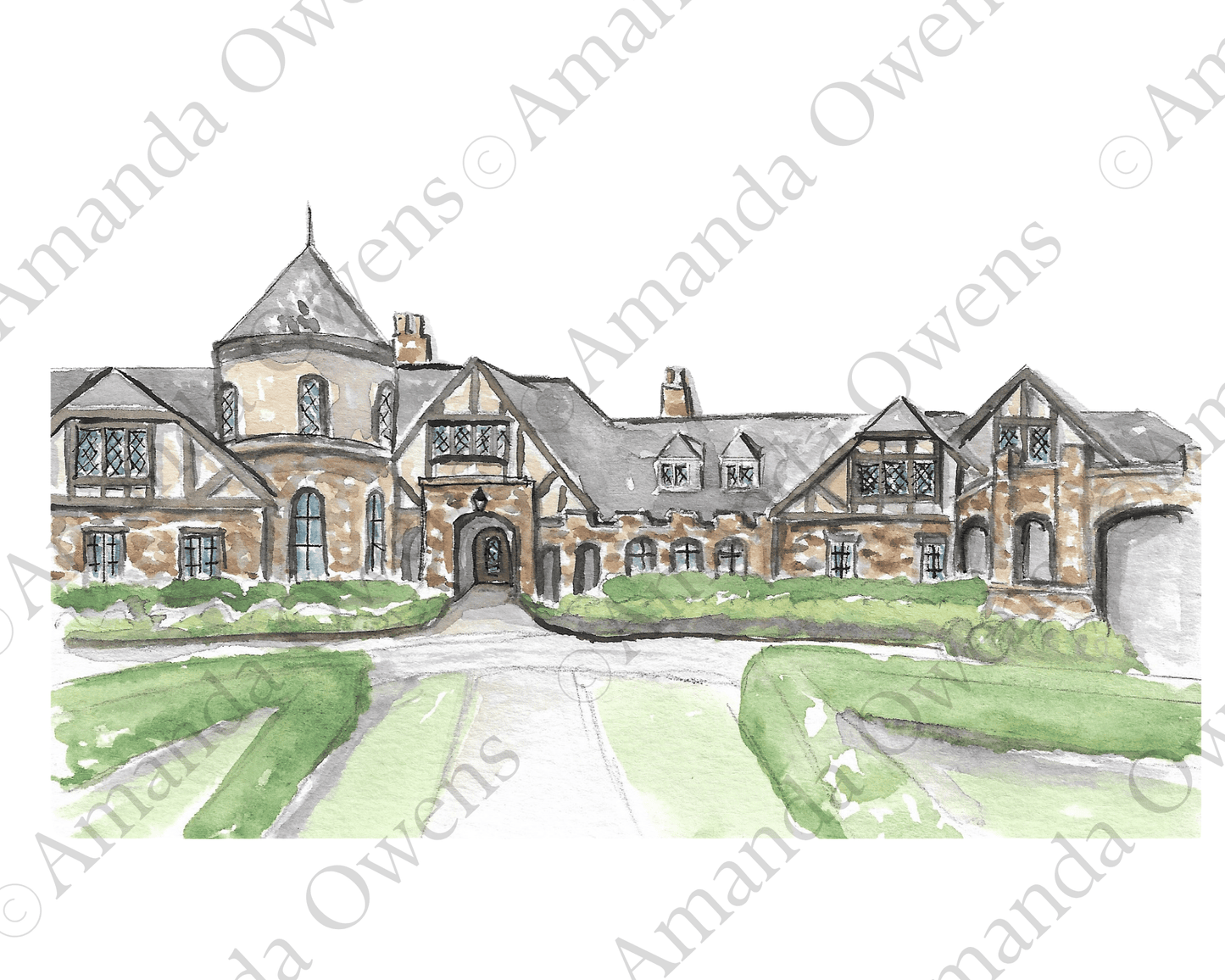 Huntsville Alabama:The Ledges Wedding Venue Watercolor Illustration