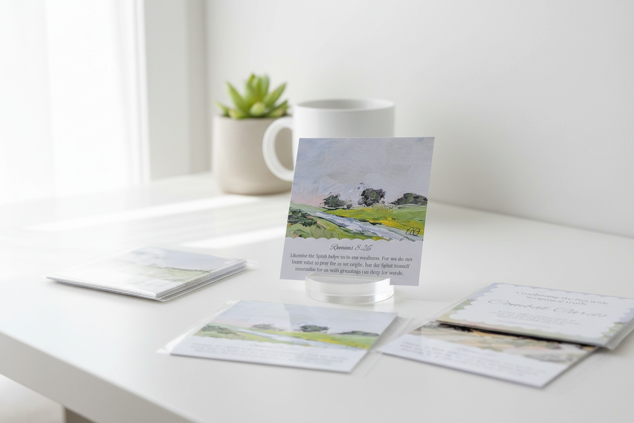 Angled desk view mockup