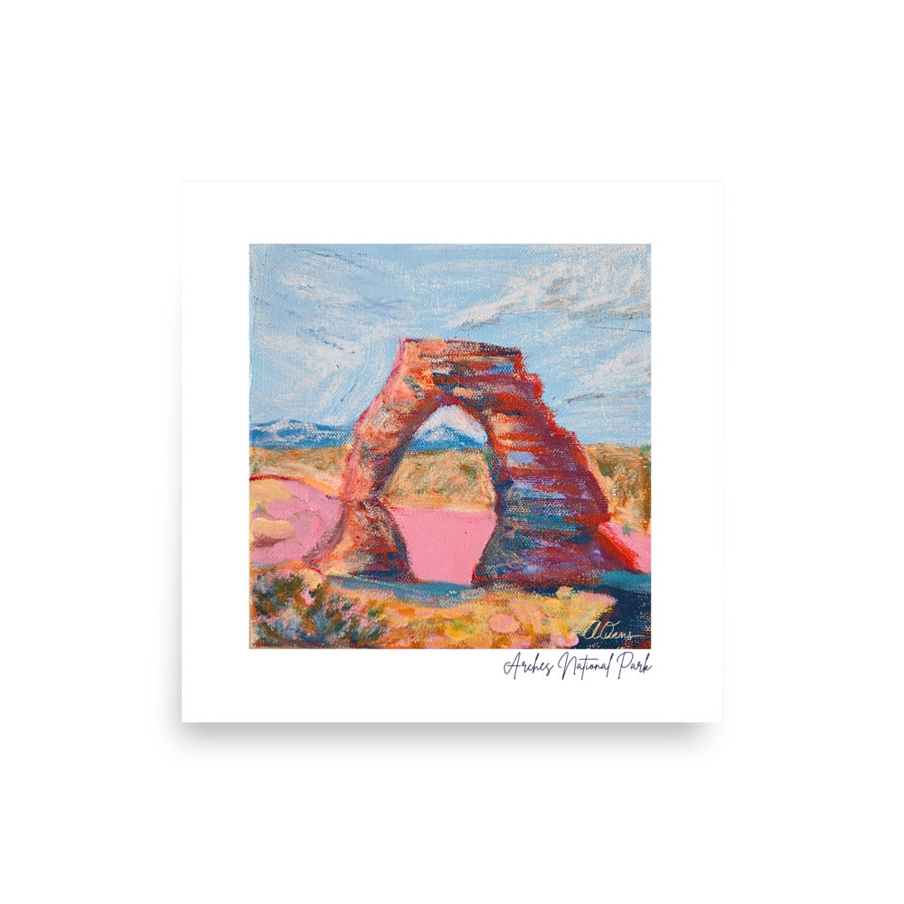 Arches National Park hand-painted mixed media art print by Amanda Owens