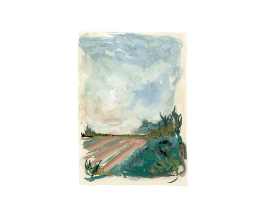 Original Hand painted Gouache Abstract Landscape Painting,  Jewel Box Landscape 4