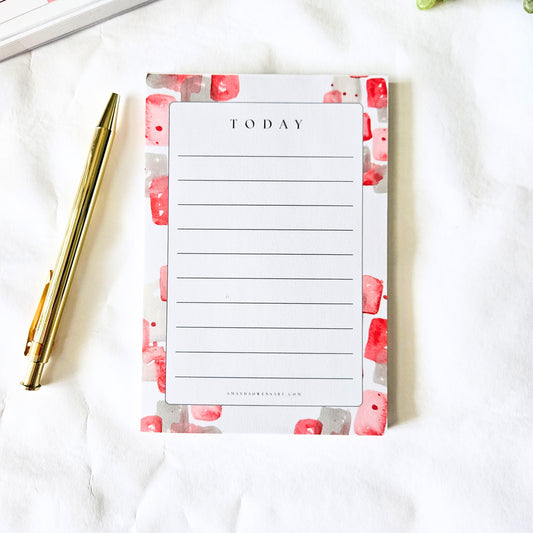 Red and Gray Abstract Color Way Notepad